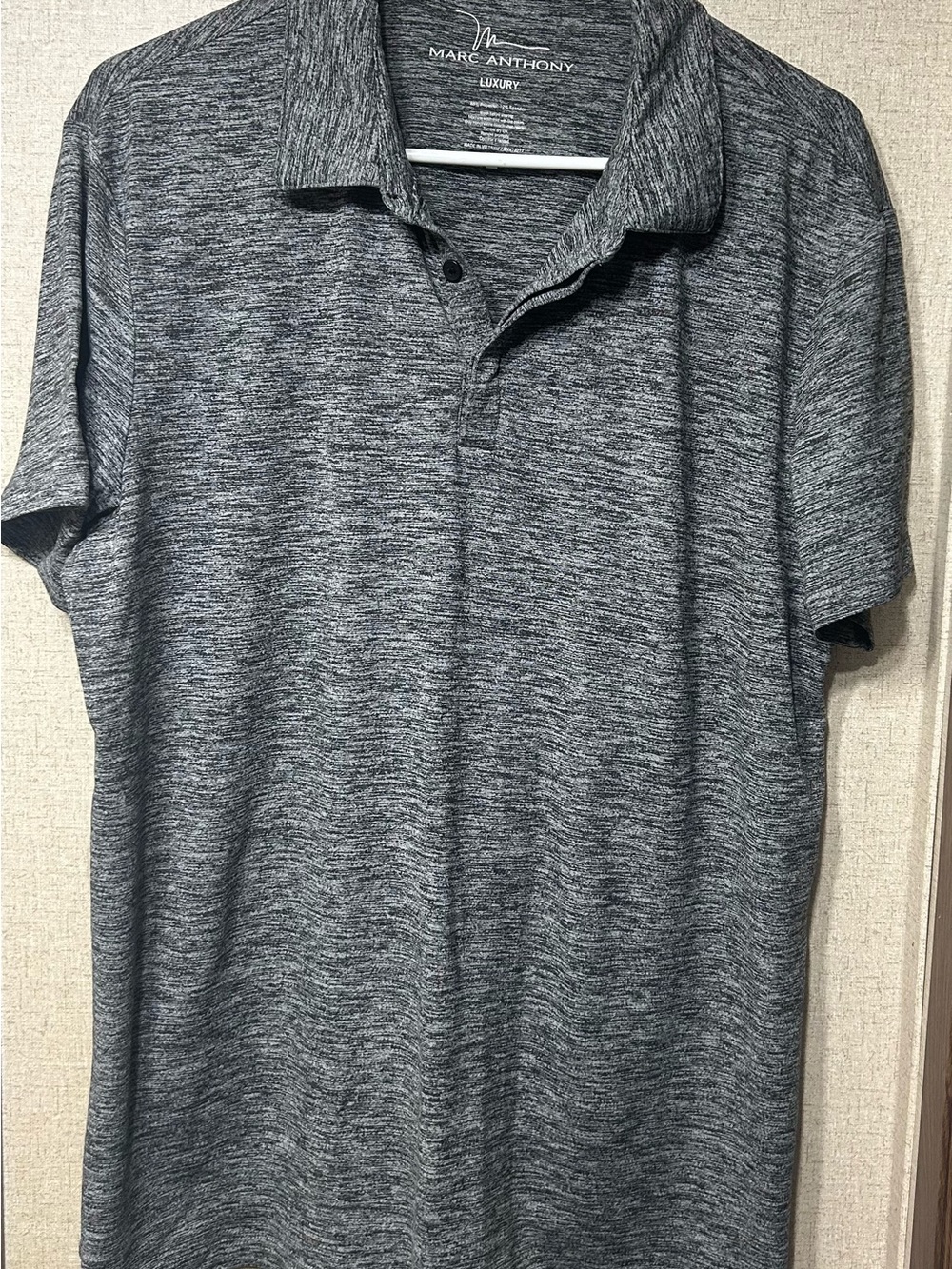 Marc Anthony Heathered Charcoal Polo Shirt